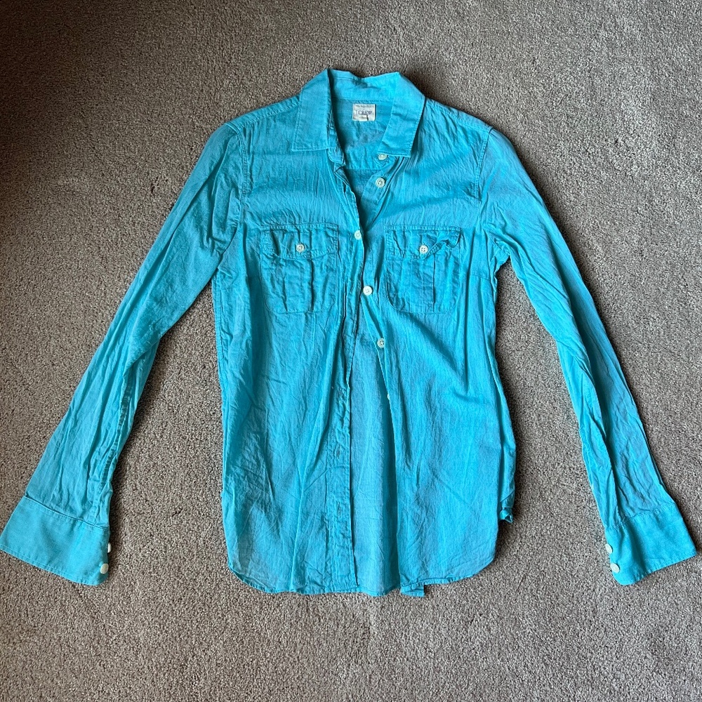 J Crew Blue Button Shirt Size XS